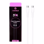 کابل دو سر تایپ سی فست شارژ 5 آمپر چرلو CH-TC/TC02 طول 1 متر - سفید