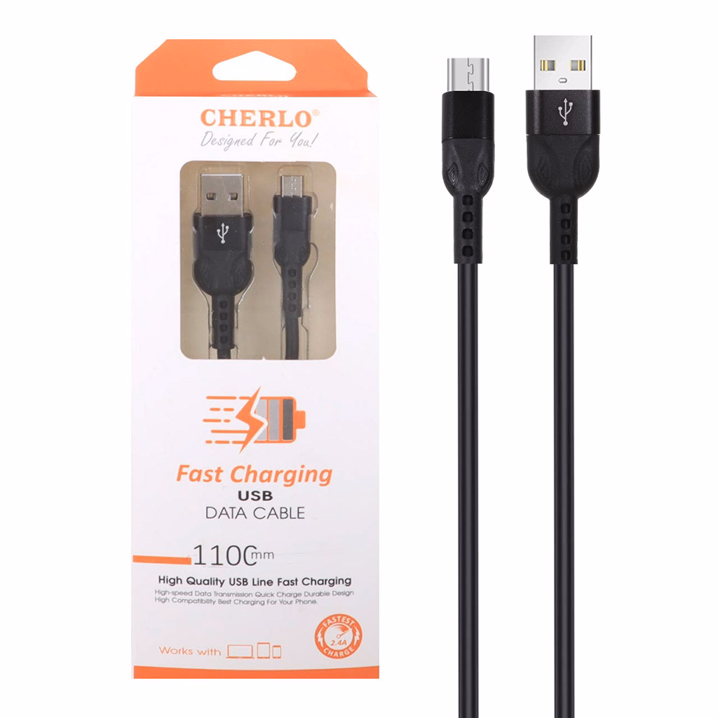 کابل میکرو یو اس بی فست شارژ 2.4 آمپر چرلو CH-V806 طول 1.1 متر - مشکی