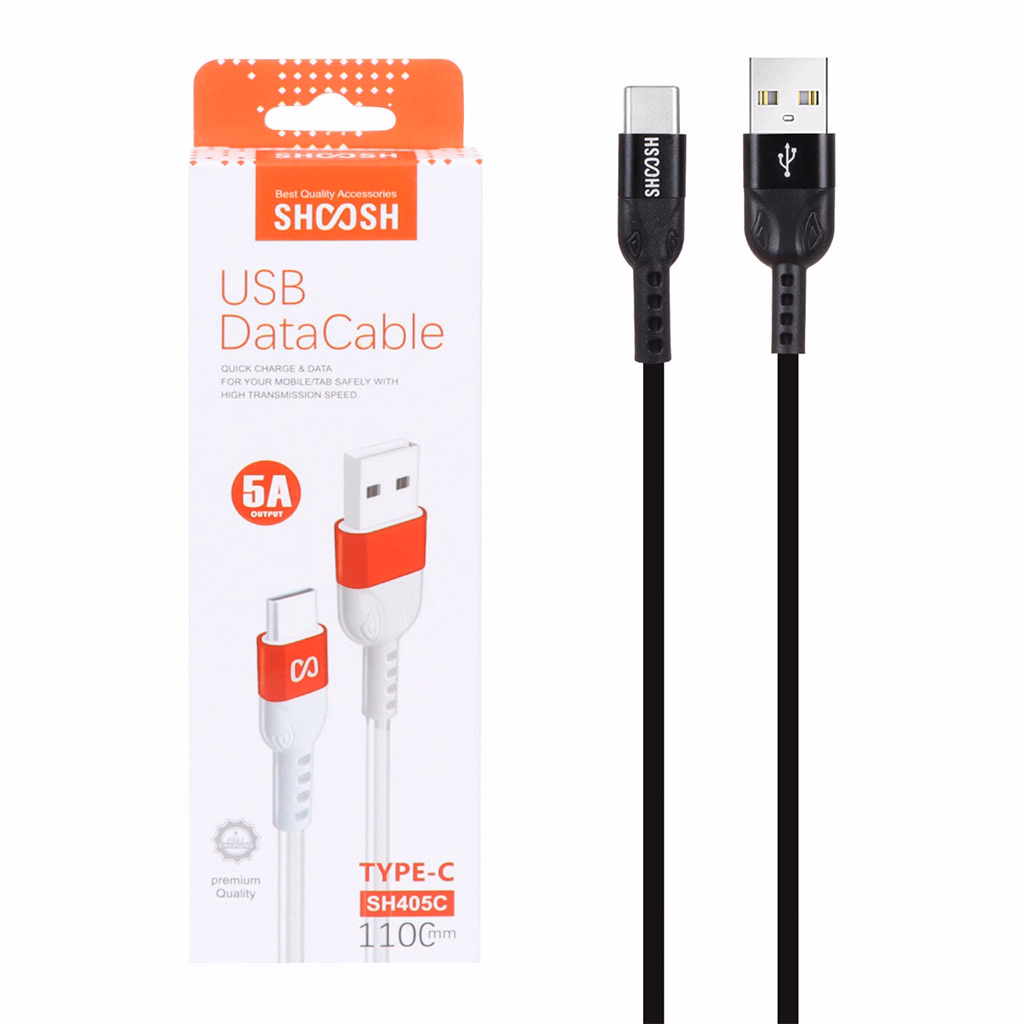 کابل تایپ سی فست شارژ 5 آمپر شوش SH405C طول 1.1 متر - مشکی