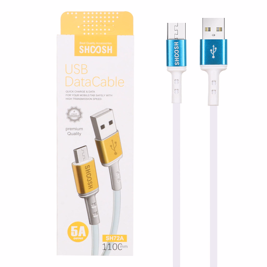 کابل میکرو یو اس بی فست شارژ 5 آمپر شوش SH72A طول 1.1 متر - سفید