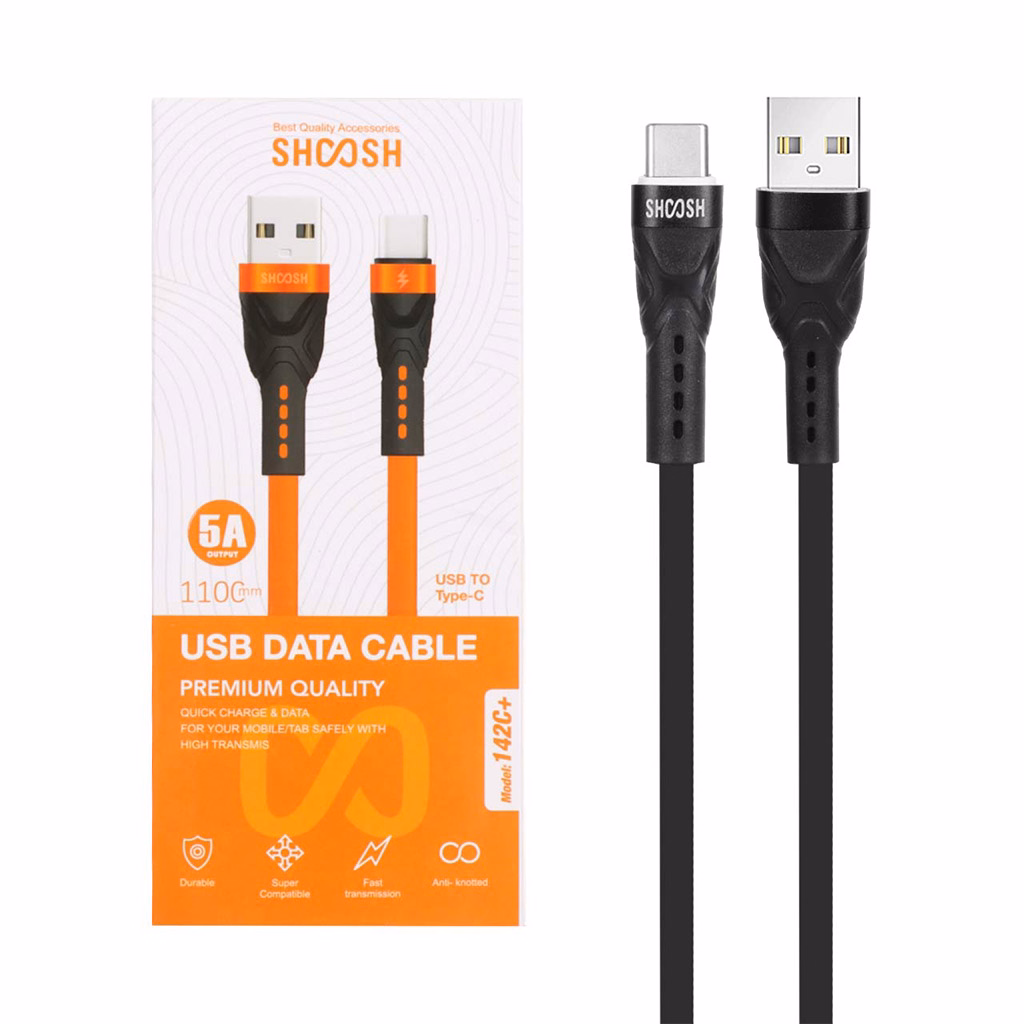 کابل تایپ سی فست شارژ 5 آمپر شوش +SH142C طول 1.1 متر - سفید